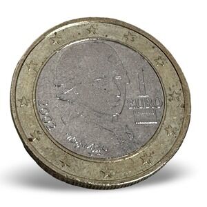 Austria 1 Euro Coin 2002 Wolfgang Amadeus Mozart Bi-Metallic Circulated
